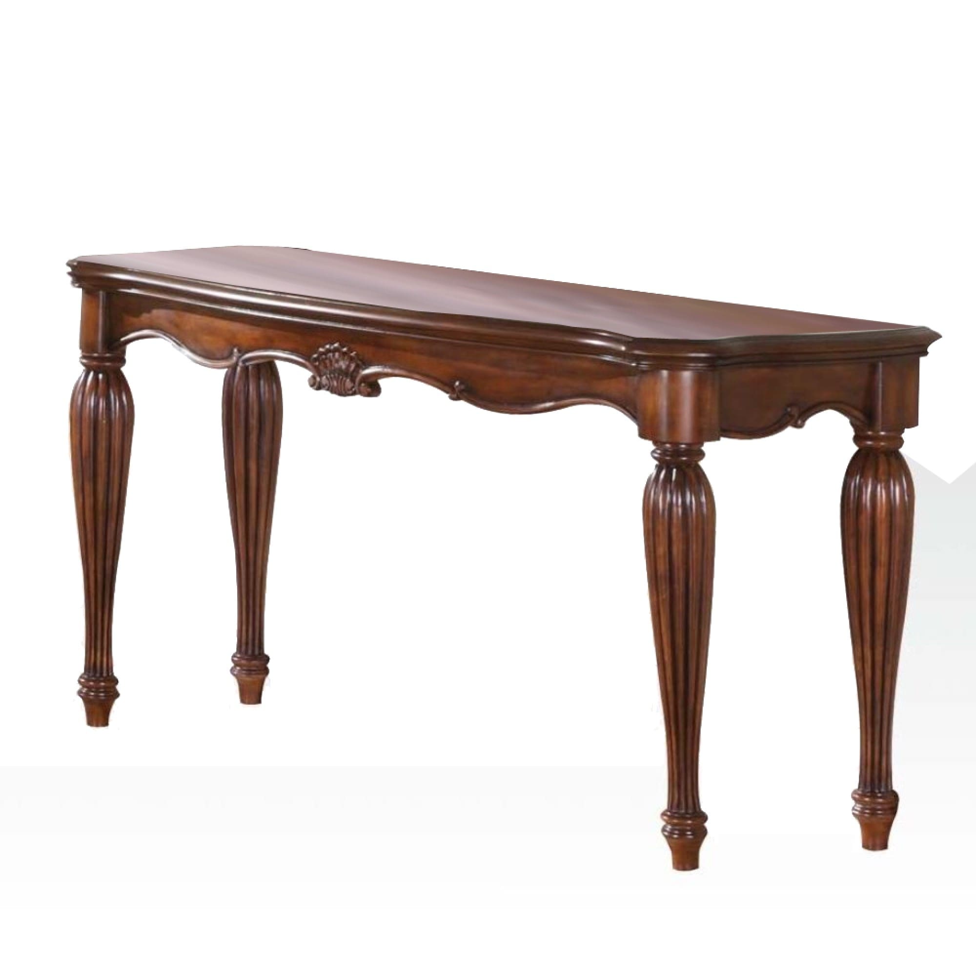Wooden Sofa Table With Carved Details Cherry Brown