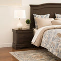 Wooden Solid Grey Night Stand Stained Gray