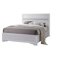 Wooden Twin Size Bed With Bracket Legs And Crystal Accented Headboard White