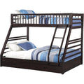Wooden Twinxl Queen Bunk Bed With Drawers Espresso Brown