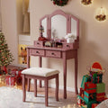 Wooden Vanity Make Up Table And Stool Set