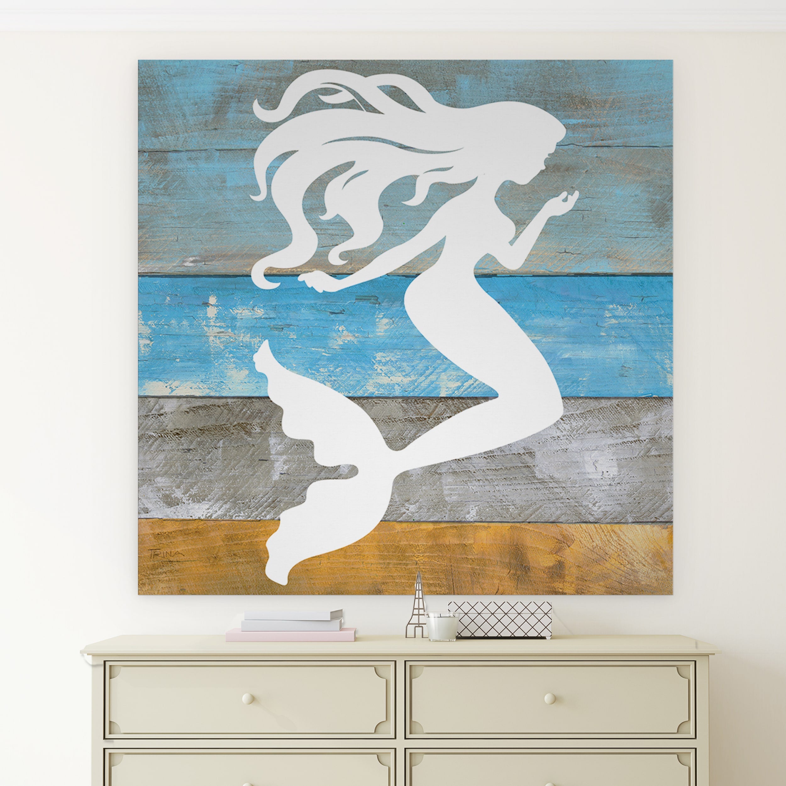 Wexford Home F Rosenstiels Widow Amp Son Woodgrain Mermaid Premium Gallery Wrapped Canvas