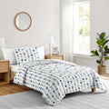 Woodland Arrow Collection Boy Or Girl 4 Piece Twin Size Comforter Set Navy Blue Mint Grey And White