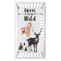 Woodland Camo Deer Collection Boy Photo Op Fitted Crib Sheet Beige Green And Black Rustic Forest Animal Camoflauge