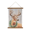 Woodland Deer Christmas Hanging Banner 14 H