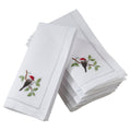 Saro Lifestyle Woodpecker Embroidery Cotton Napkins With Hemstitch Border Set Of 6