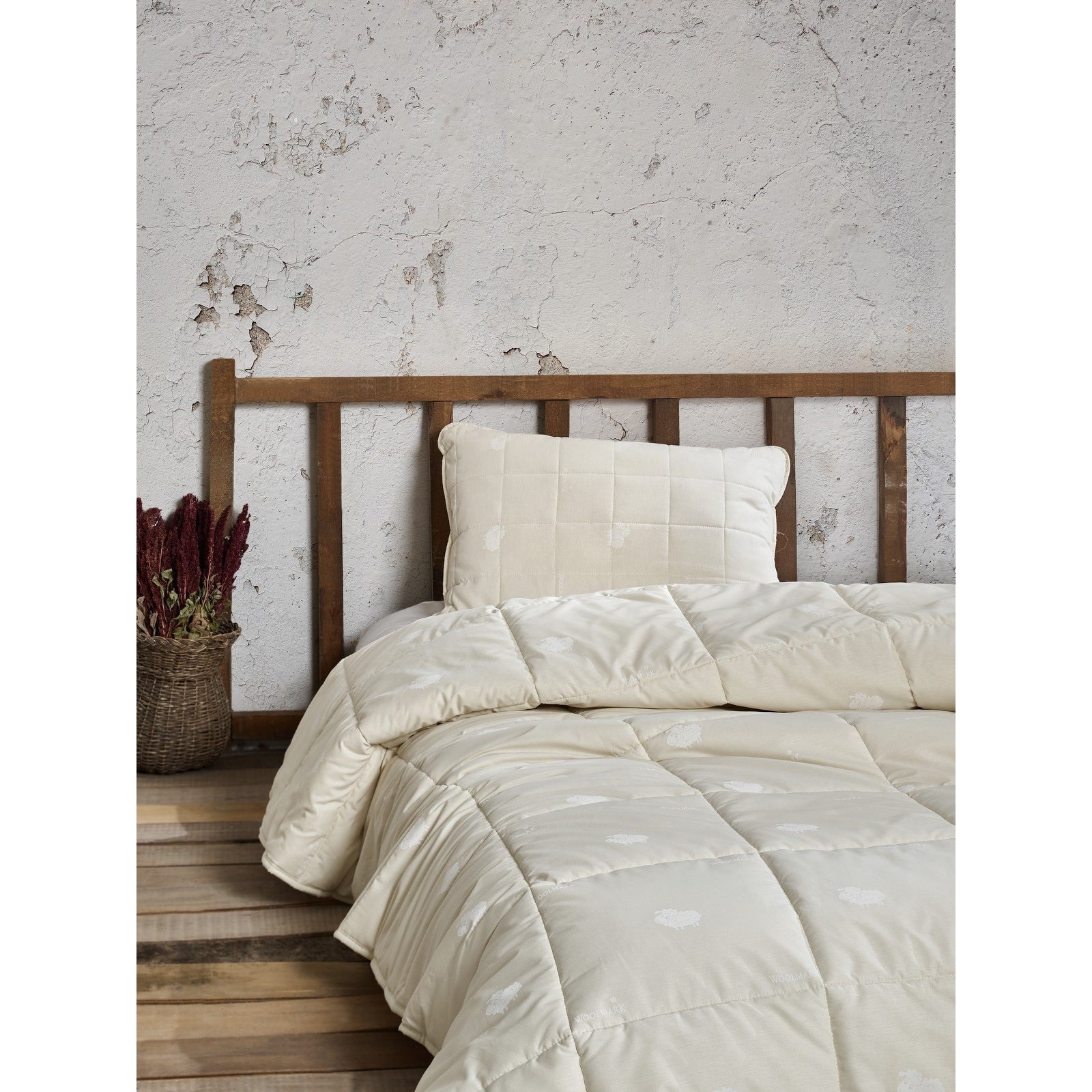 Wool Filled Comforter Duvet Soft Bedspread Hypoallergenic 100 Cotton Down Alternative Comforter Washable Off White