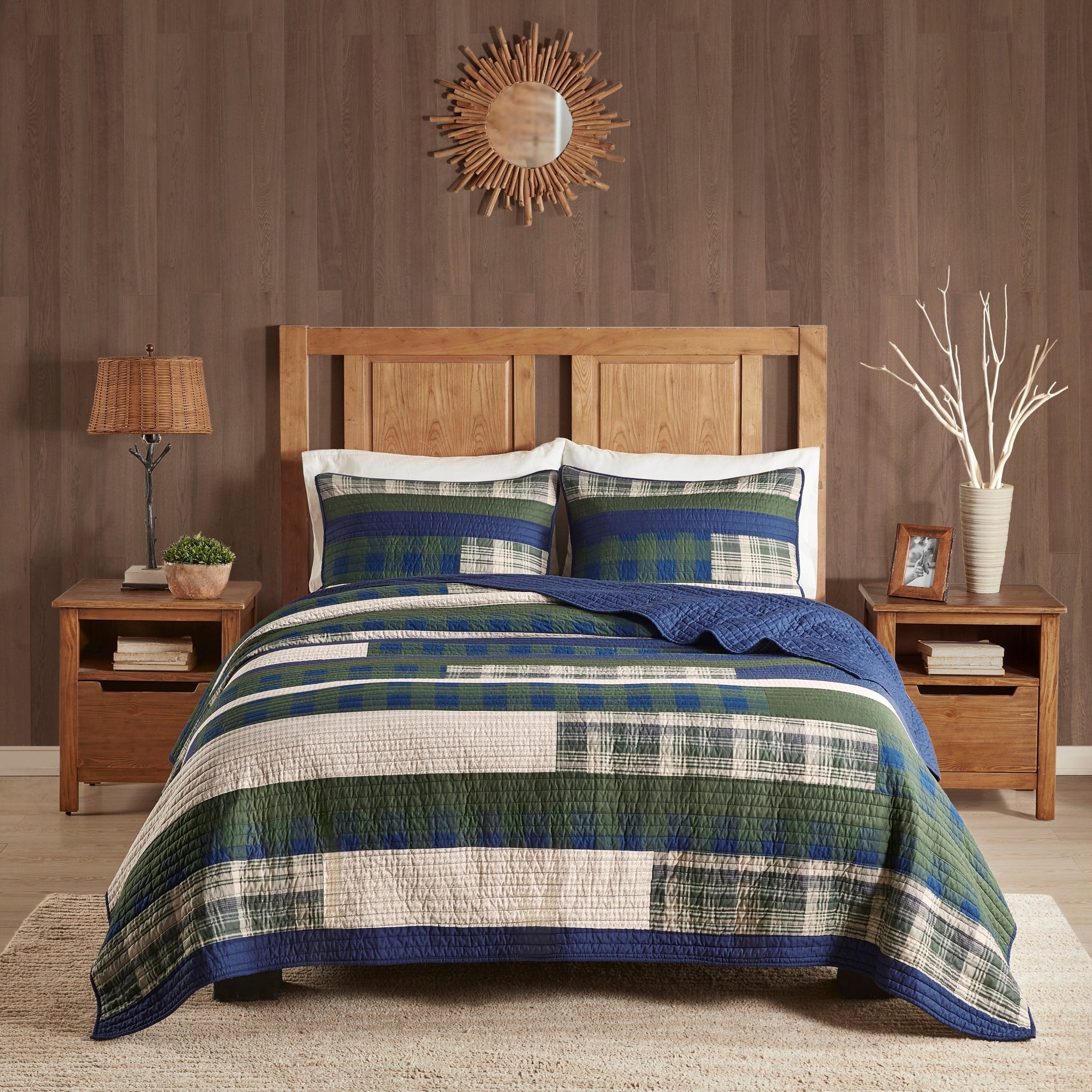 Woolrich Spruce Hill Green Oversized Cotton Quilt Mini Set