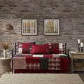 Woolrich Sunset Red Year Round Cotton Printed 5 Pieces Day Bed Cover Set