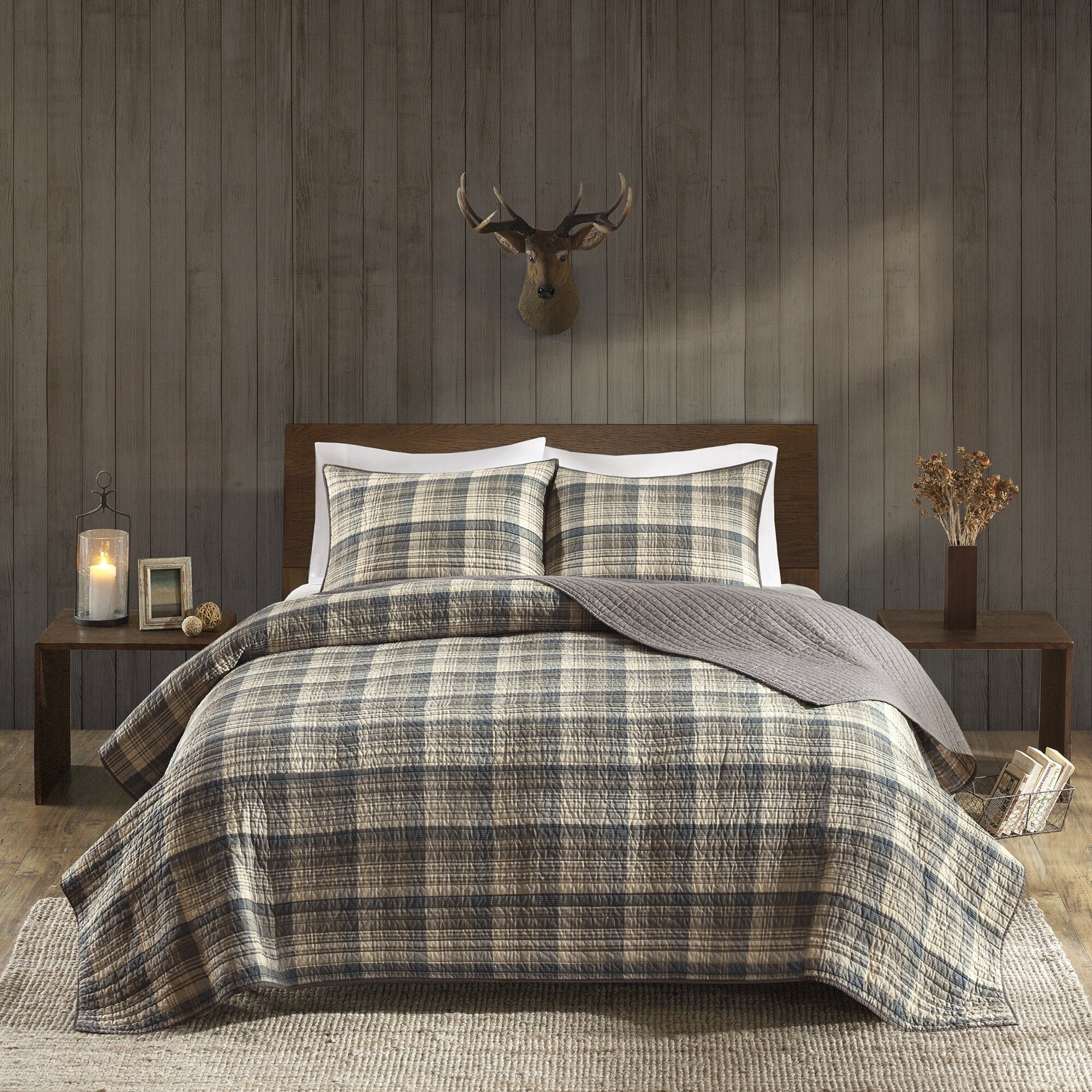 Woolrich Tasha Tan Cotton Percale Printed Quilt Set