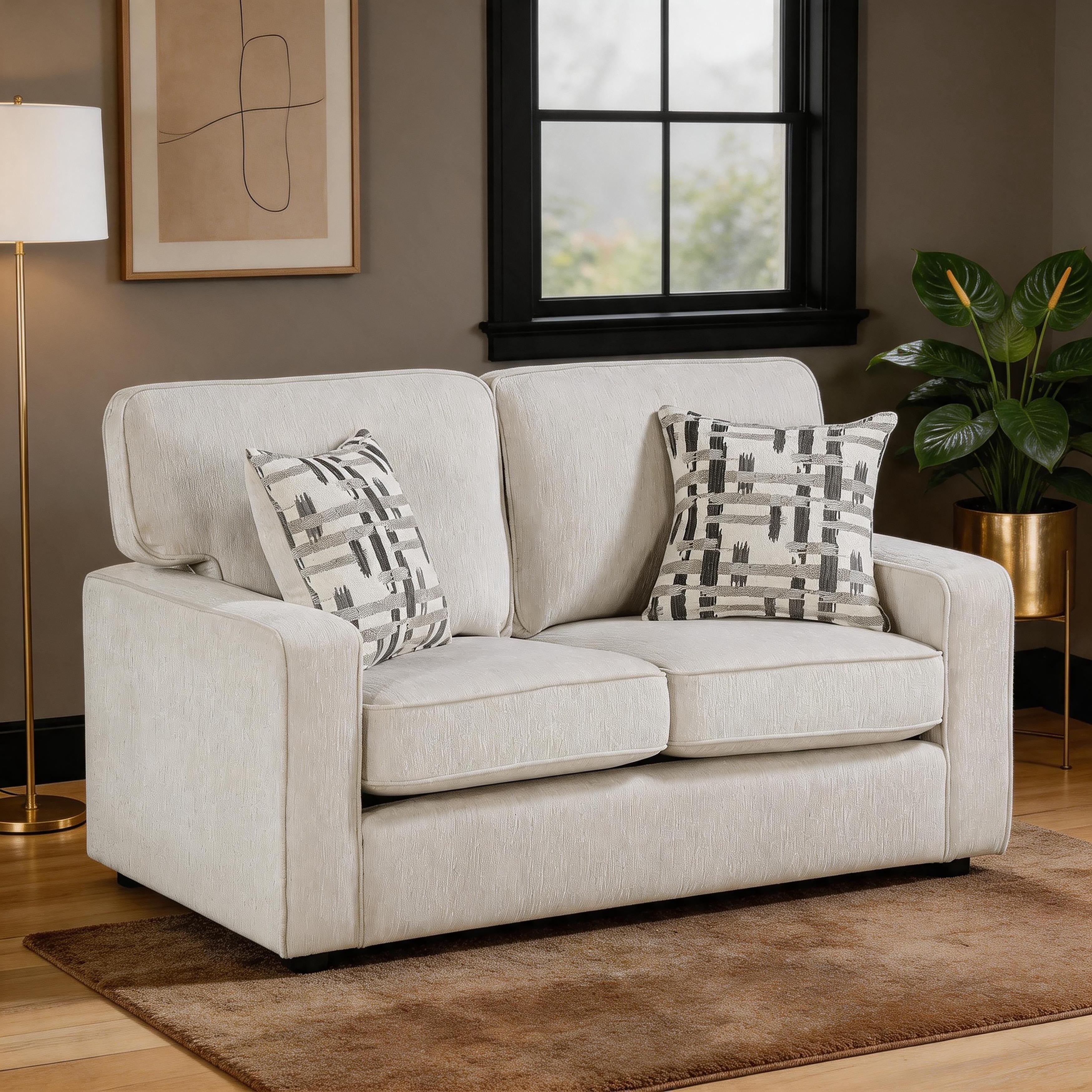 Worchester 59.5 Chenille Living Room 2 Seater Loveseat With Pillows