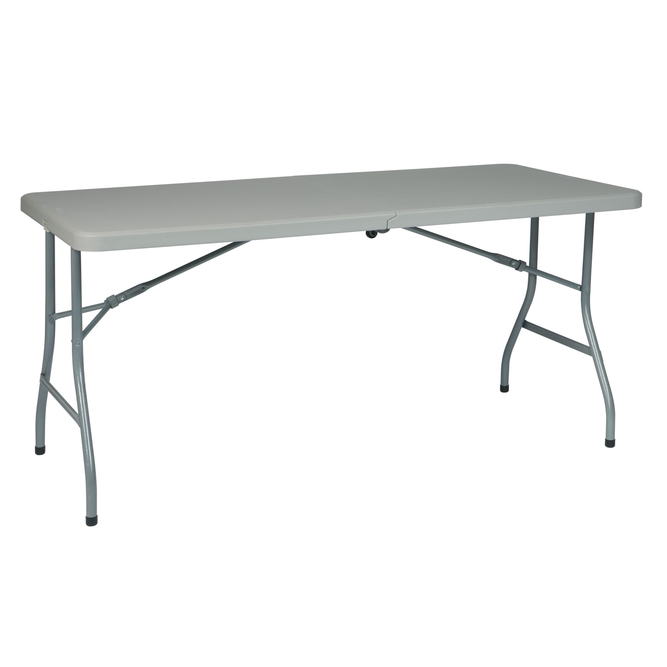 Work Smart 5 Resin Multi Purpose Center Fold Table With Wheels