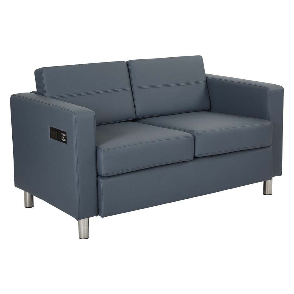 Porch Den Canal Loveseat With Dual Charging Station In Dillon Fabric K D