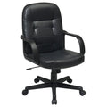 Work Smart Black Bonded Leather Mid Back Executive Chair