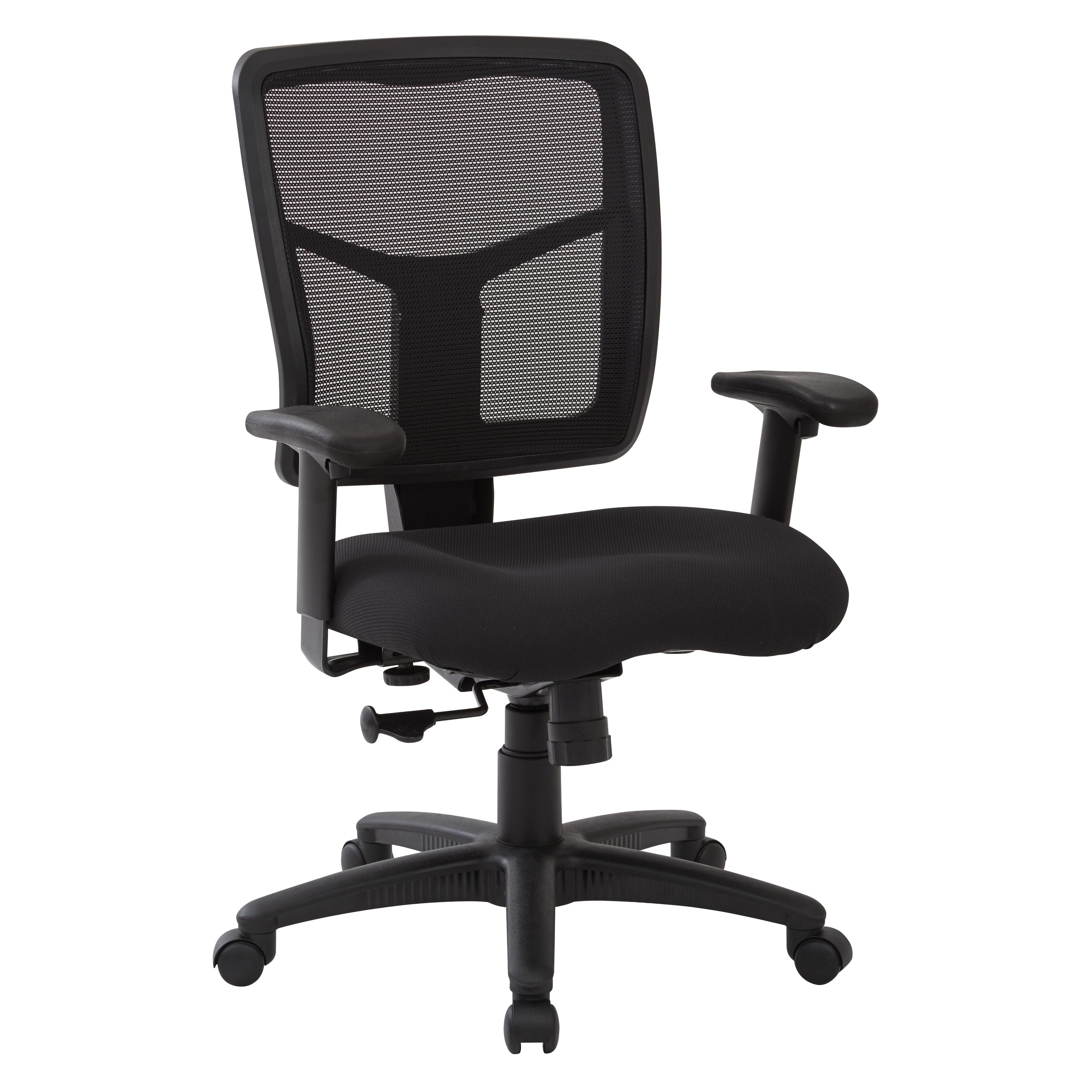 Work Smart Black Mesh Back With Dove Black Fabric Seat Chair 2 To 1 Synchro Tilt