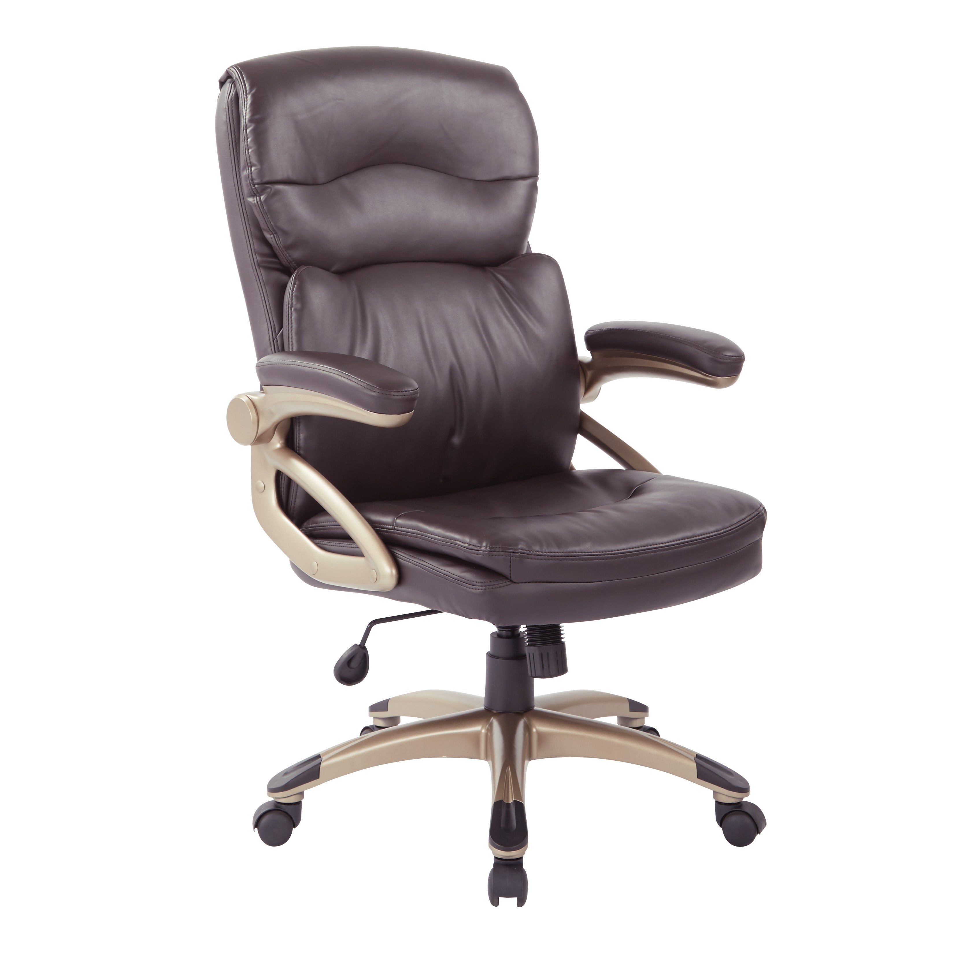 Work Smart Excutive Managers High Back Espresso Bonded Leather Chair With Cocoa Accents