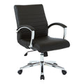 Work Smart Executive Low Back Faux Leather Chair With Chrome Arms And Base Single