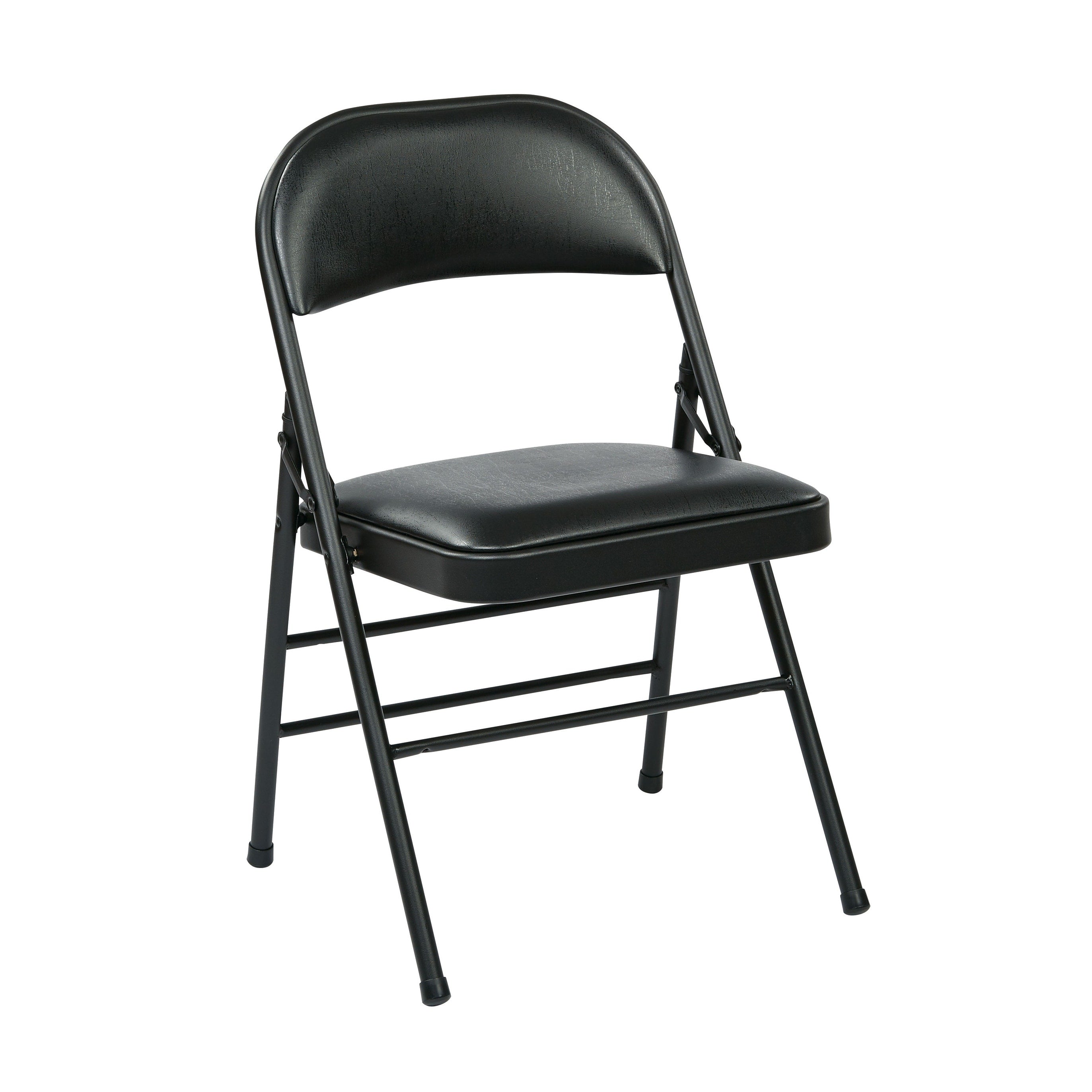 Work Smart Folding Chair With Vinyl Seat And Back