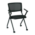 Work Smart Folding Chair With Breathable Mesh Back