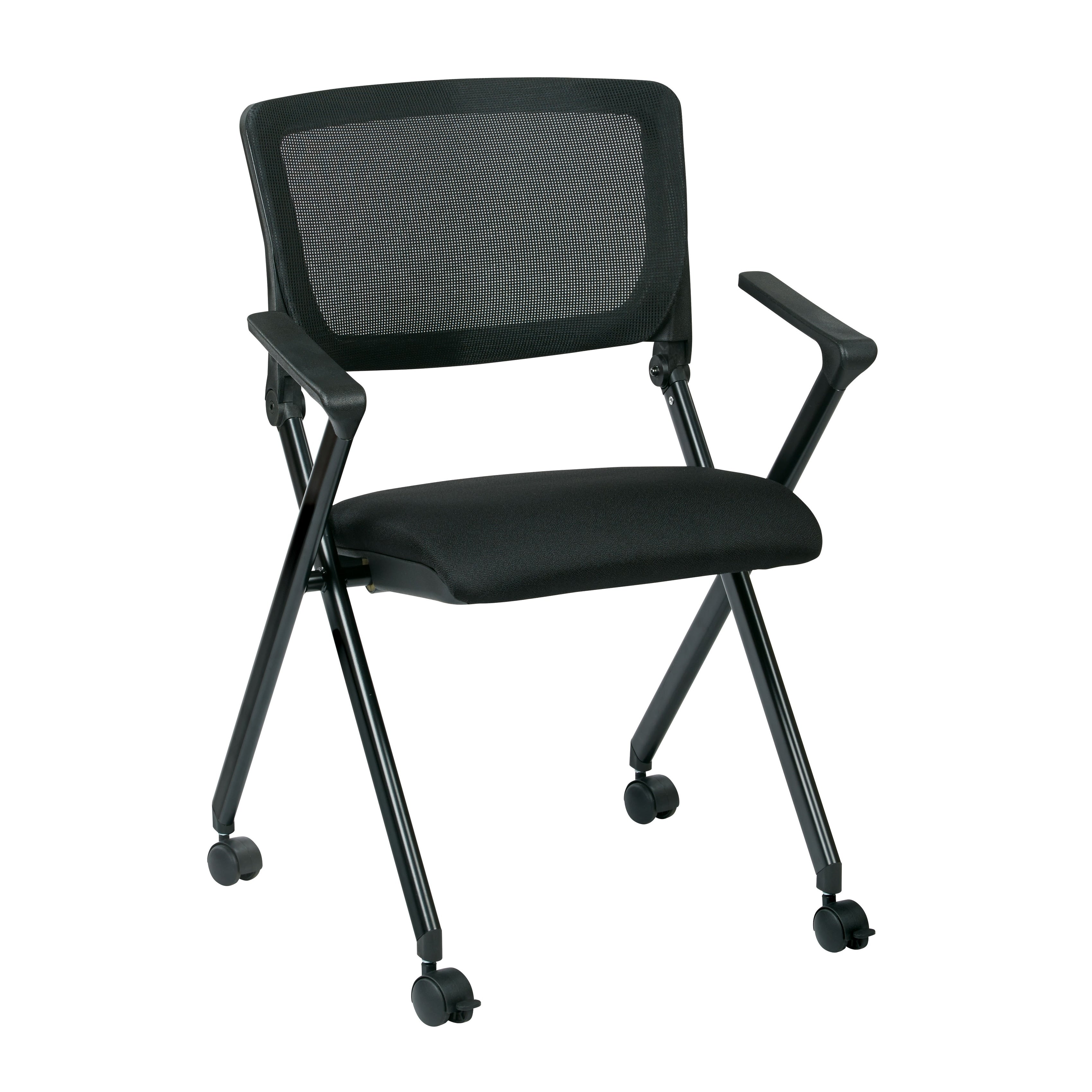 Work Smart Folding Chair With Breathable Mesh Back