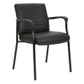 Work Smart Guest Chair In Faux Leather And Black Frame N A