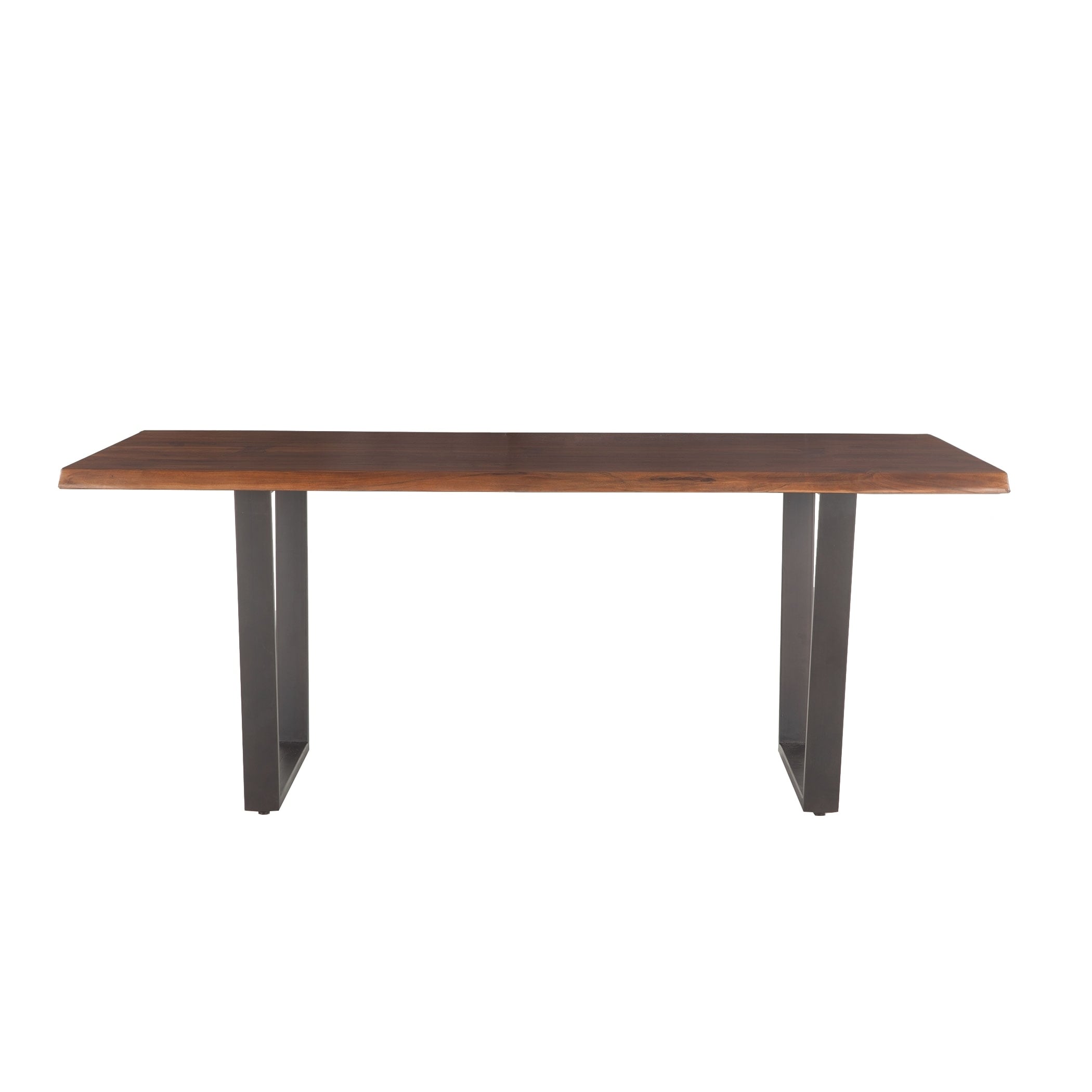 World Interiors Acacia Wood And Iron Dining Table Walnut