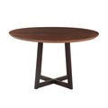 Mapai 48 Inch Round Acacia Wood Table In Walnut Finish Brown
