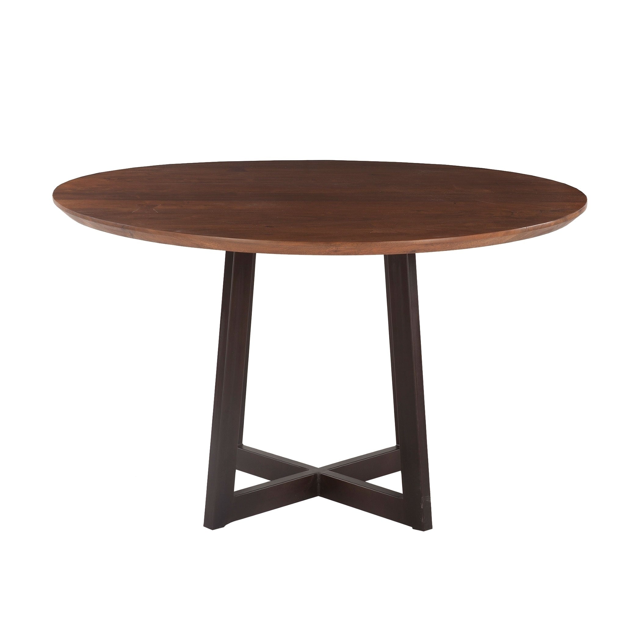 Mapai 48 Inch Round Acacia Wood Table In Walnut Finish Brown