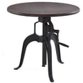 World Interiors Acacia And Iron Adjustable Side Table