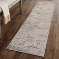 World Rug Gallery Abstract Block Linen Cream Indoor High Low Area Rug