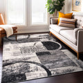 Osti Toscana Abstract Circle Grey Blue Area Rug 53 X 73