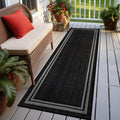 World Rug Gallery Border Indoor Outdoor Flat Woven Area Rug Natural Jute Style Easy Care Patio Rug For Backyard Porch Balcony