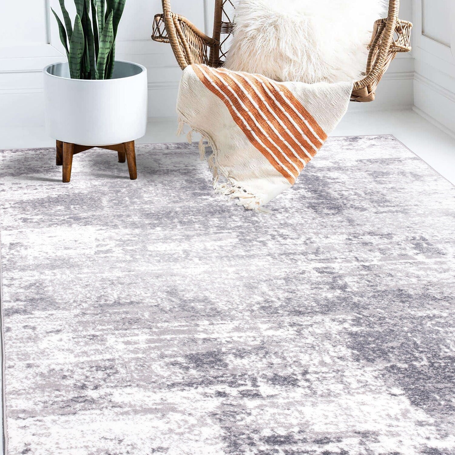 Distressed Abstract Area Rug