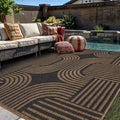 World Rug Gallery Geometric Indoor Outdoor Flat Woven Area Rug Natural Jute Style Easy Care Patio Rug For Balcony Patio Deck