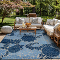 World Rug Gallery Indoor Outdoor High Low Textured Area Rug Floral Easy Clean Patio Rug