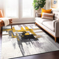 Contemporary Modern Abstract Area Rug Gold 710 X 10