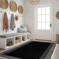 World Rug Gallery Modern Abstract Bordered Area Rug For Living Room Bedroom Or Entryway Low Pile Indoor Rug