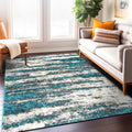 Modern Abstract Design Plush Shag Area Rug