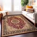 Traditional Oriental Medallion Design Burgundy Area Rug 710 X 102