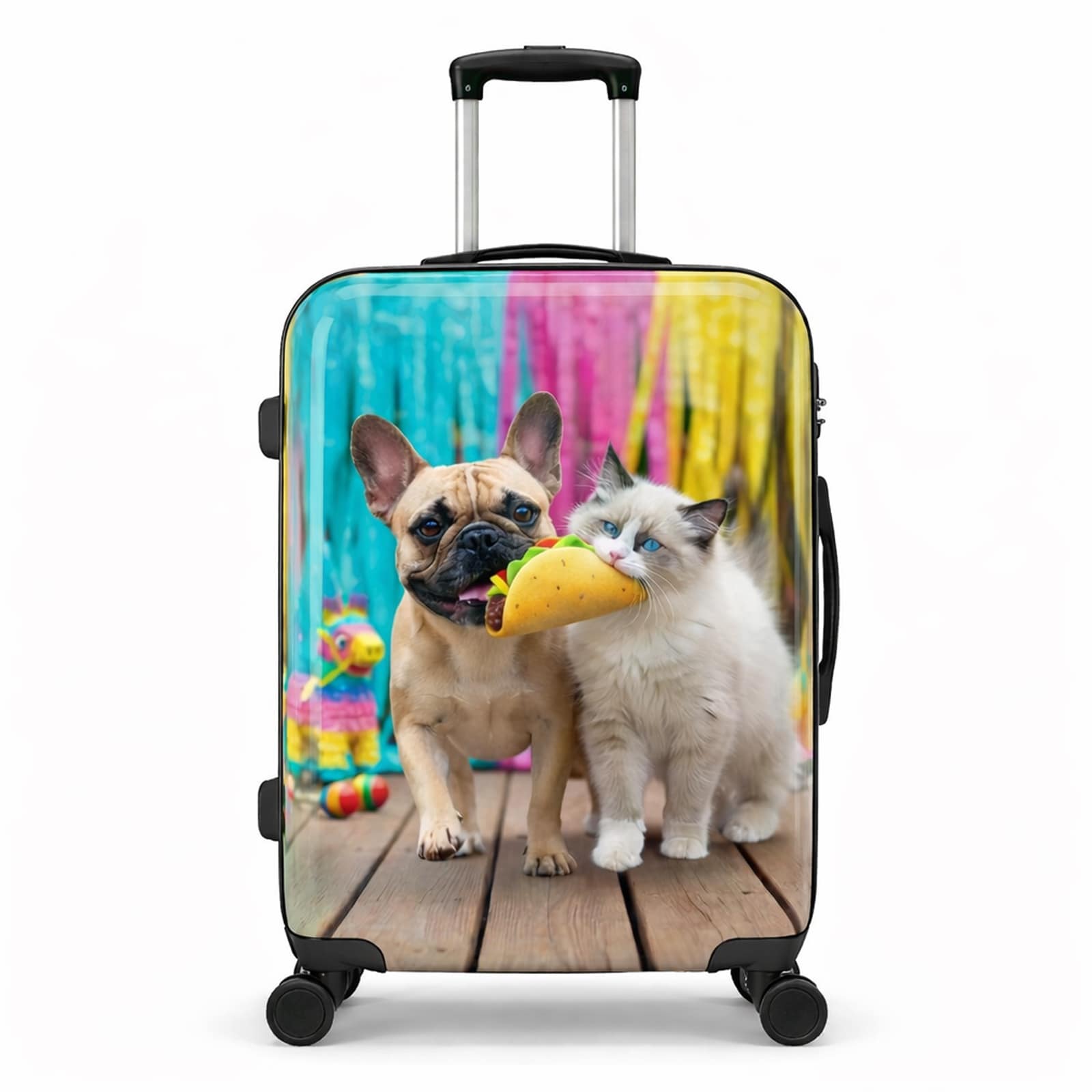World Traveler Chariot Pet Lover 20 Inch Carry On Hardside Expandable Spinner Luggage Fiesta Paws