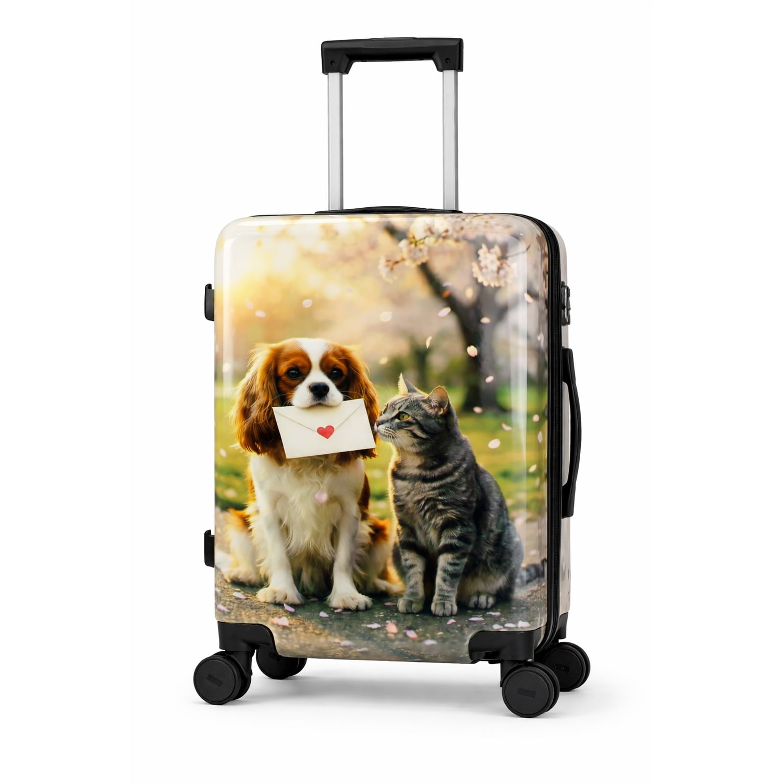 World Traveler Chariot Pet Lover 20 Inch Carry On Hardside Expandable Spinner Luggage Love Paws