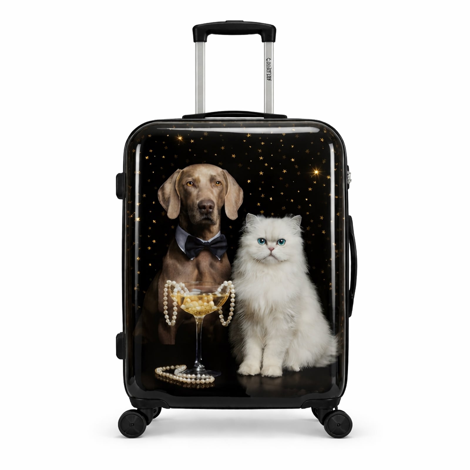 World Traveler Chariot Pet Lover 20 Inch Carry On Hardside Expandable Spinner Luggage Midnight Paws