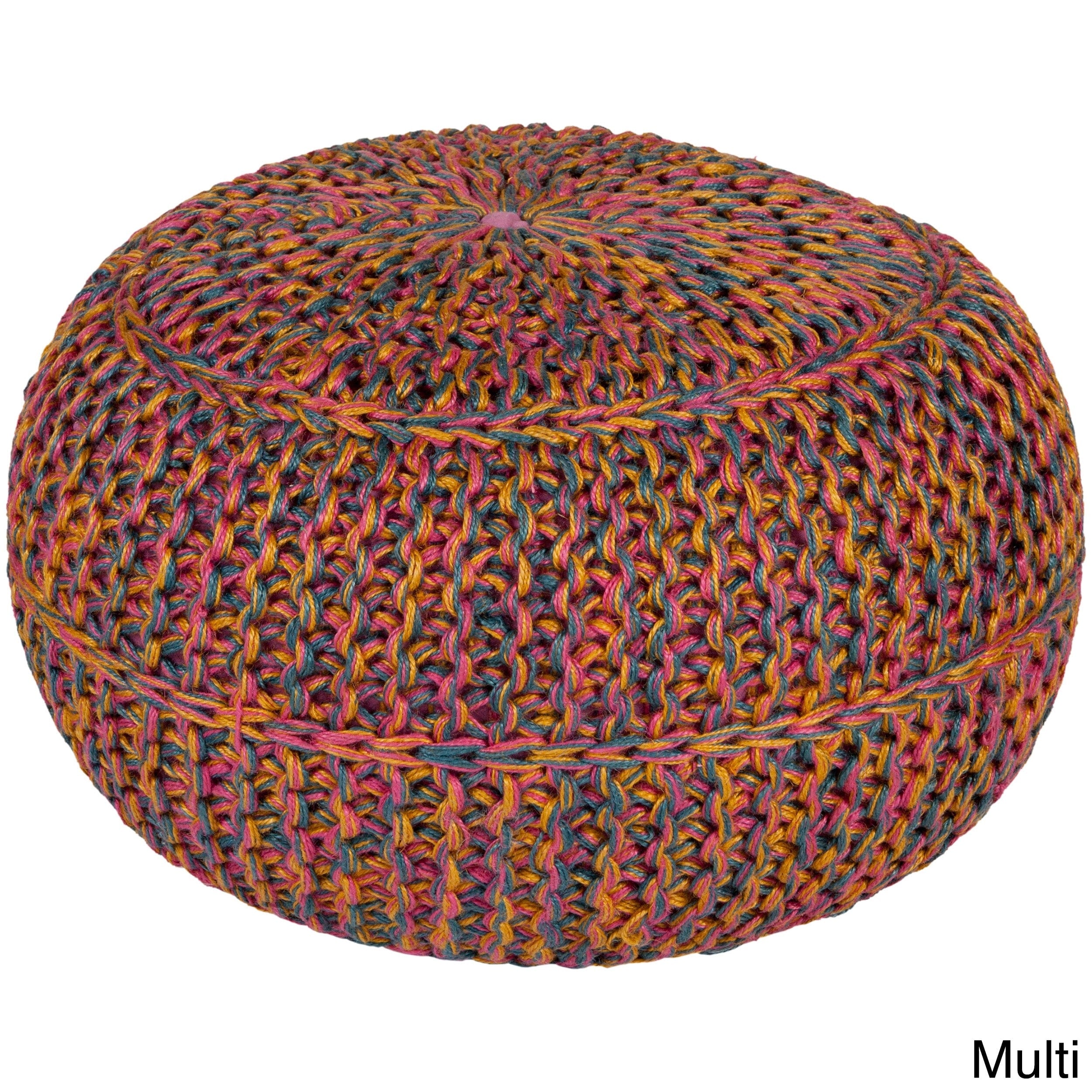 Woven Berg Round 20 Inch Jute Pouf