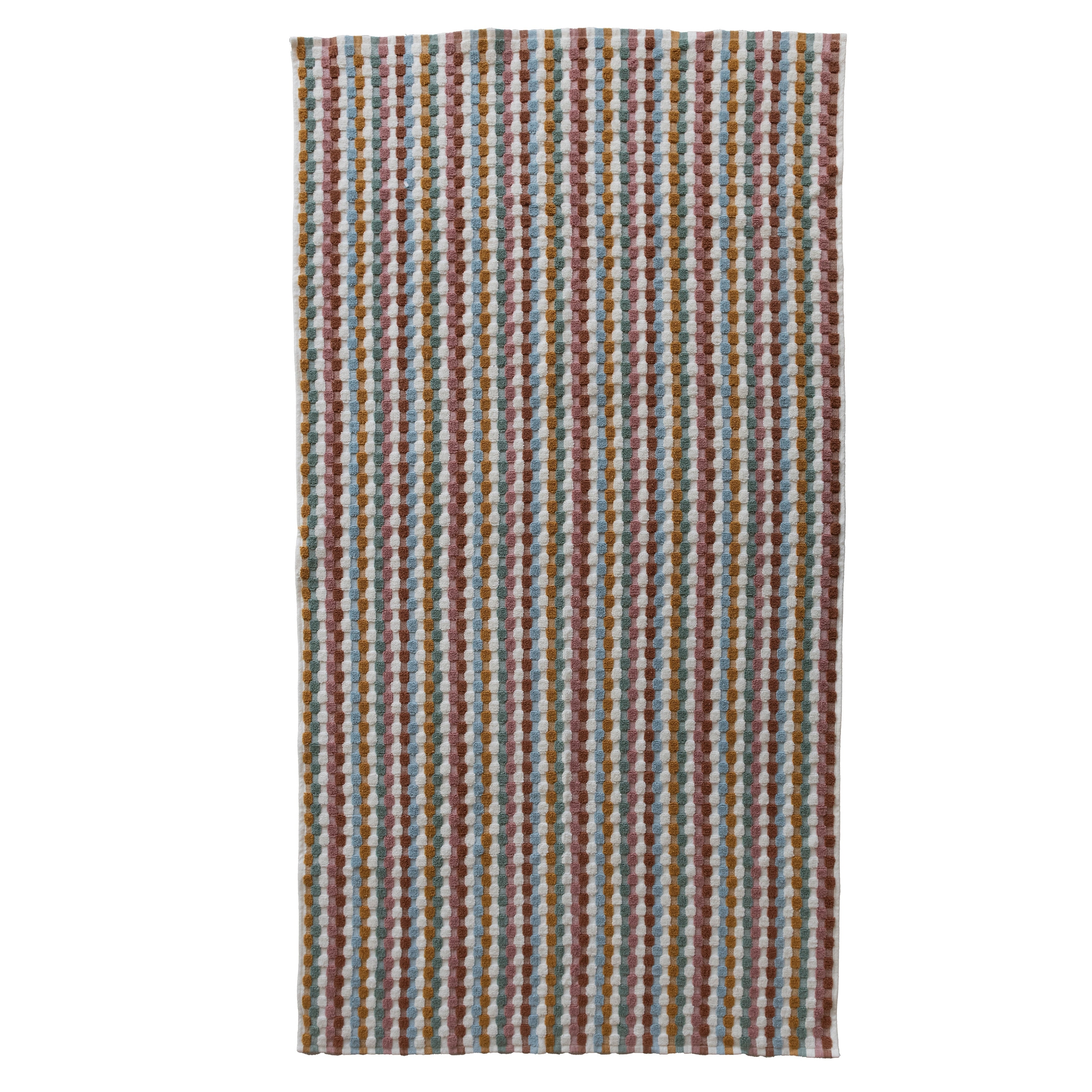 Woven Cotton Terry Bath Towel With Geometric Pattern 54.0 L X 28.0 W X 0.25 H