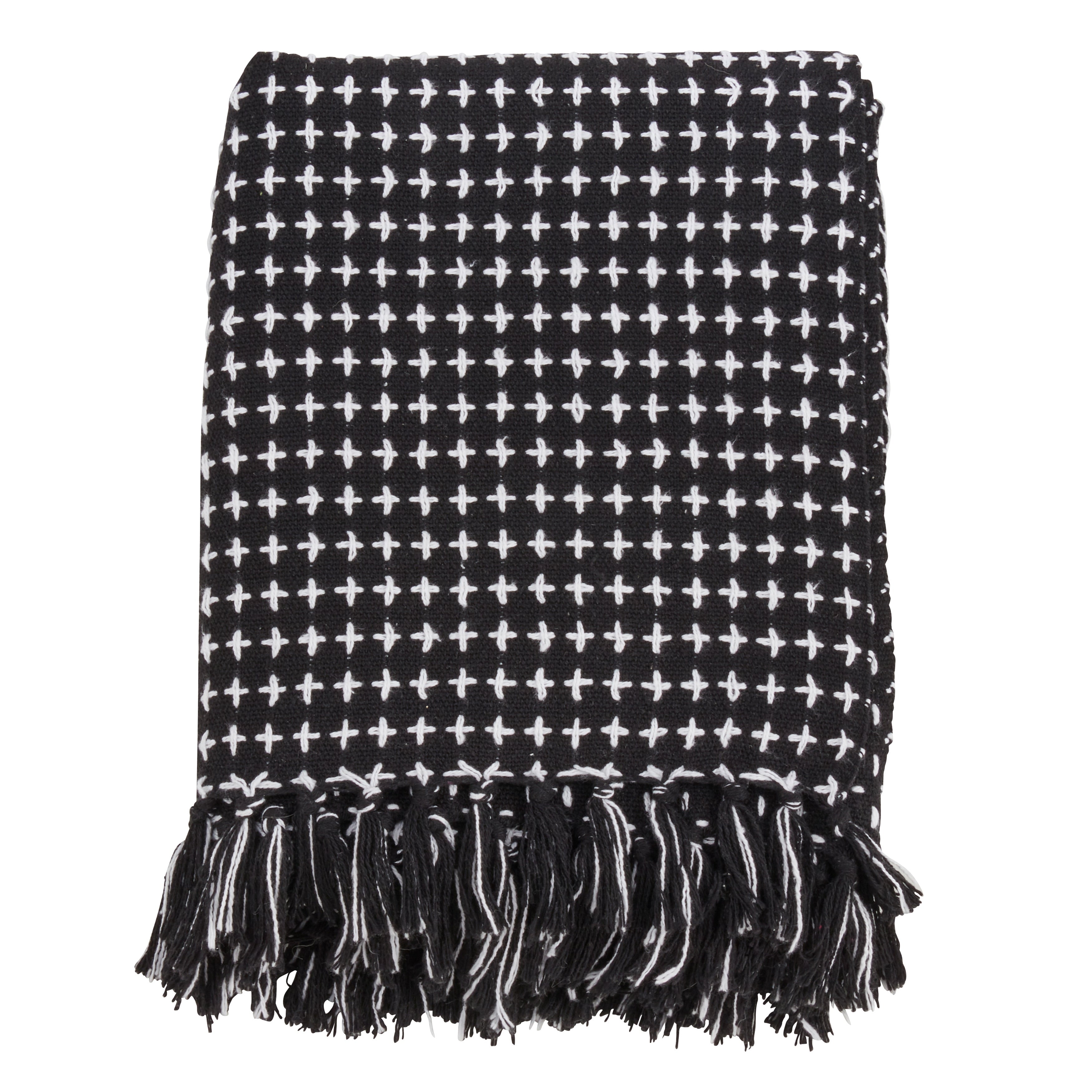 Woven Cross Stitch Design Throw Blanket