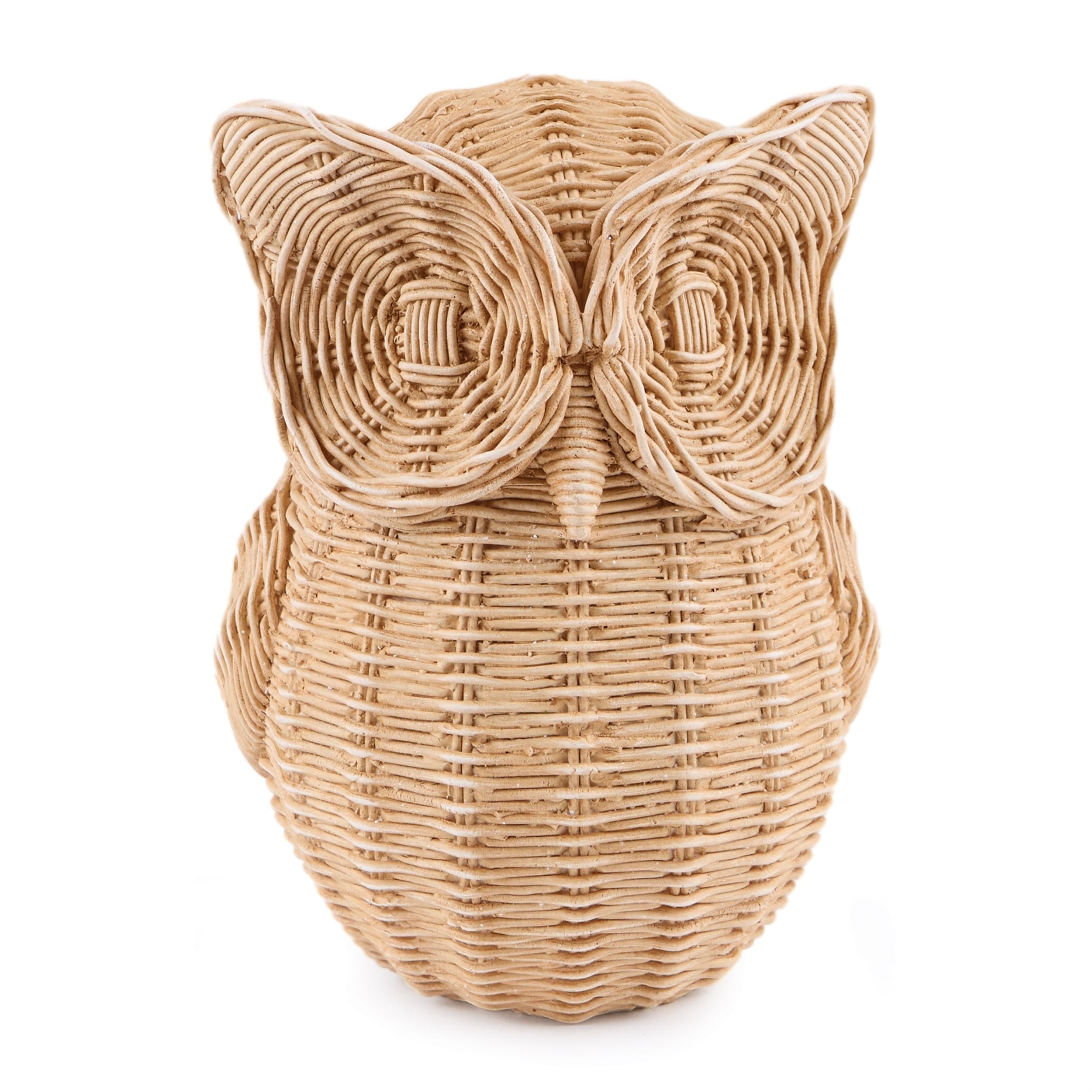 Woven Look Owl Figurines Set Of 2