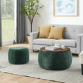 Woven Rattan Upholstered Ottoman With Storage And 2 In 1 Function