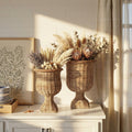 Woven Rattan Urn Set 13.5 L X 13.5 W X 18.5 H