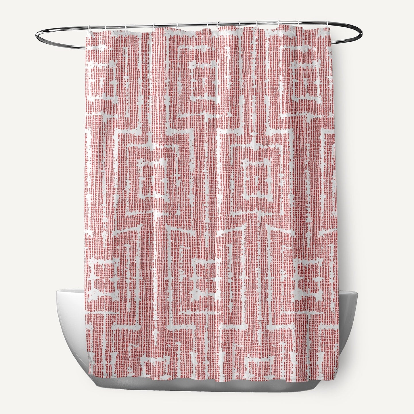 Woven Tiki Geometric Print Shower Curtain