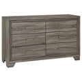 Wright 6 Drawer Dresser And Mirror Brown Oak